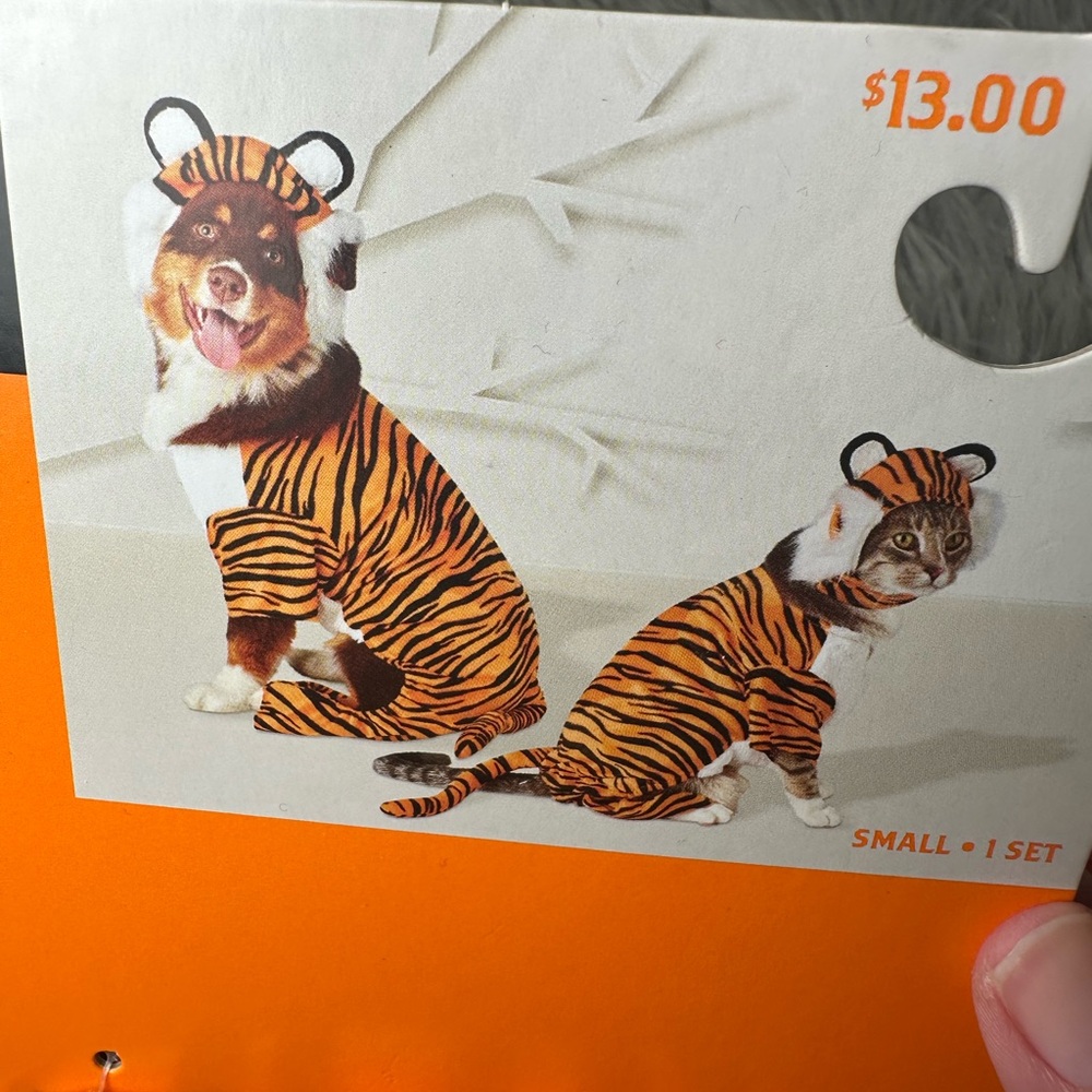 Pet Tiger Costume Set - Orange and Black